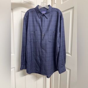 Pendleton Men's Blue 100% Virgin Wool Button Down Shirt